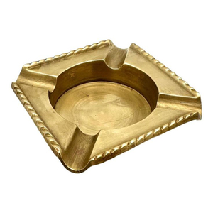 Cendrier classique en laiton massif avec porte-cigarettes en métal gravé de motifs floraux, rond, pour table, décoration d'intérieur, accessoire pour fumeurs, prix avantageux - Product Image 6