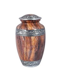 Urne funéraire gravée en argent floral pour cendres humaines adulte-Urne funéraire artisanale pour cendres commémoratives-Grande urne columbarium - Product Image 4