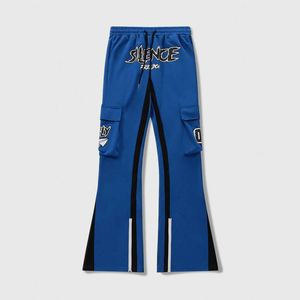 Pantalons de survêtement décontractés pour hommes de haute qualité, style ample, hip-hop, pantalons de survêtement évasés pour hommes, tissu uni respirant - Product Image 1