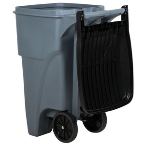 ถังขยะทรงสี่เหลี่ยมมีล้อพร้อมฝาปิด Rubbermaid FG9W2100GRAY BRUTE ขนาด 65 แกลลอน สีเทา - Product Image 5
