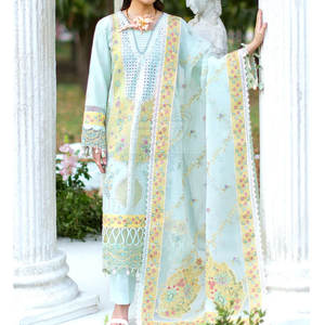 Traje de Mujer Bordado con Estampado de Césped Suave, Ligero y Cómodo, Conjunto de 3 Piezas, Traje Formal Bordado de Primera Calidad - Product Image 5