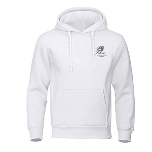 <b>White</b> <b>Men's</b> Hooded Pullover Hoodie 100% Cotton Regular Fit Eco-Friendly Knitted Front Logo Custom Streetwear <b>Sweatshirt</b> - Product Image 1