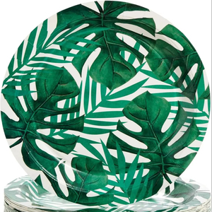 Poids lourd 320 GSM 9 assiettes en papier rondes vaisselle compostable pour événements et restaurants vente en gros de papier écologique pour assiettes alimentaires - Product Image 1