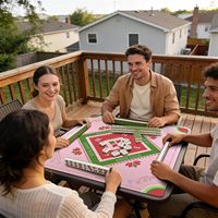 Tapis de mahjong en caoutchouc avec logo personnalisé, antidérapant, lavable, carré de 31,5 pouces, pour jeux de société et poker