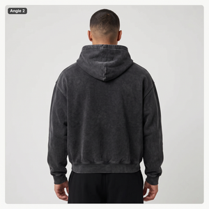 Sweat à capuche polaire vintage imprimé motif araignée délavé à l'acide – Coton épais 400 g/m², coupe oversize avec poche, pour homme, logo OEM personnalisé - Product Image 2