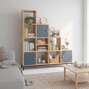 Étagère en bois de caoutchouc et en fer pour la décoration du salon KS68161 - Product Image 5