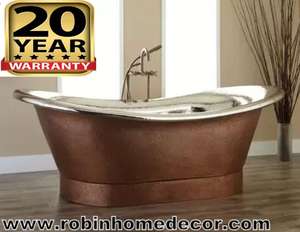 Bañera de baño de cobre puro pulido martillado, diseño único disponible a precio de exportación - Product Image 2