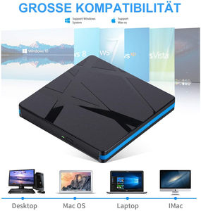 Lecteur de <span class=keywords><strong>DVD</strong></span> externe portable USB 3.0 <span class=keywords><strong>graveur</strong></span> de lecteur de <span class=keywords><strong>CD</strong></span> <span class=keywords><strong>DVD</strong></span> RW est compatible <span class=keywords><strong>avec</strong></span> les ordinateurs portables Windows 10 - Product Image 3