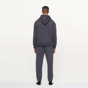 Conjunto de sudadera con capucha y pantalones de chándal de lana de carbón pesado para hombre: ultra chándal cálido y cómodo, perfecto para ropa informal - Product Image 4