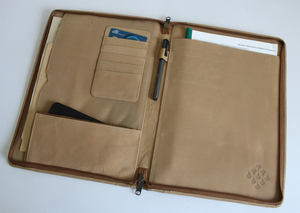 Customized Multi-function Leather <b>A4</b> Portfolio <b>Folder</b> High Quality Leather Padfolio Portfolio <b>A4</b> Presentation <b>Folder</b> - Product Image 4