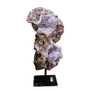 Cristal Druzy Natural de Java Oriental sobre Base de Hierro – Espécimen Mineral de Cuarzo Druzy Blanco Brillante en Bruto para Exhibición Decorativa - Product Image 4