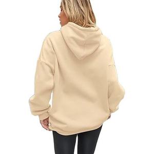 Women's Casual Fashion Solid Color Long Sleeve Hoodie with <b>Drop</b> Shoulder Acid Wash and Tie Dye Techniques for Winter - Product Image 4