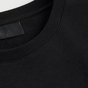 Sweat-shirt noir 350g sweat-shirt en coton polaire unisexe à manches longues surdimensionné blanc femmes sweat à col rond - Product Image 6