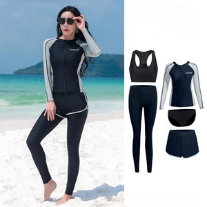 Conjunto de manga larga Rash Guards Swim Tee & Leggings Shorts set Rashguard Sun UV Protection Swimsuit - Product Image 2