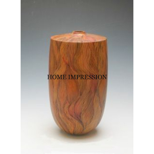 Urnas de metal, urnas hechas de latón, urnas de metal con pegatina de diseño de madera aplicada para cenizas, tarro fundido, suministros funerarios de la India - Product Image 4