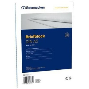สมุดจดบันทึก DIN A5 แบบสี่เหลี่ยม 70 กรัม/ตร.ม. สีขาว 50 แผ่น SOENNECKEN - Product Image 1