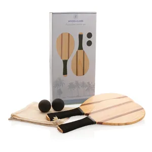 Ensemble de tennis de plage en bois Frescobol personnalisé avec accessoires - Product Image 5