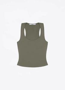 Top de verano de aire con color sólido, polvo blanco y negro, Correa ancha para el hombro, en forma de camiseta sin mangas I, deportes de mujer, uso diario - Product Image 4