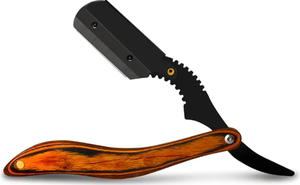 Lame en acier inoxydable de qualité supérieure coupe droite gorge Salon de coiffure rasage rasoir avec manche en bois - Product Image 2