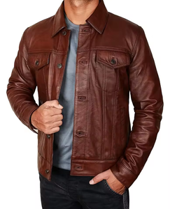 Veste en cuir pour homme en peau de mouton véritable, design personnalisé, style urbain, hiver, imperméable, coupe-vent, respirante, chaude, haute qualité - Product Image 5