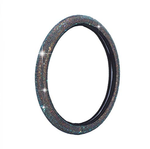 Cubierta de <span class=keywords><strong>volante</strong></span> de coche de diamantes de imitación de cristal Blingbling universal de alta calidad accesorios interiores - Product Image 5