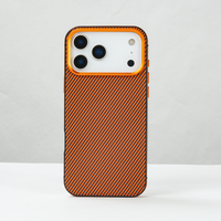 Étui de téléphone en fibre de carbone avec cadre métallique luxueux pour iPhone 16 17 15 Pro Max, prend en charge la charge magnétique, protection de l'objectif avec cadre métallique
