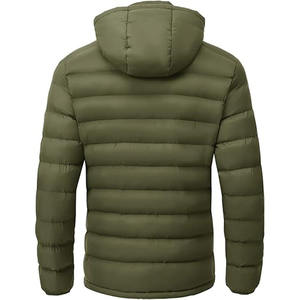 Veste matelassée décontractée Longueur régulière avec fermeture à glissière Manteau à bulles teint uni pour hommes en matériau chaud d'hiver fabriqué par Dress Sports - Product Image 2