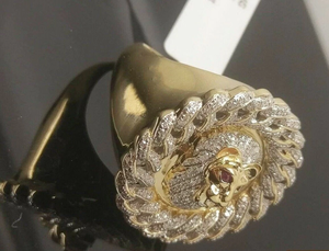 2 piezas de racimo de moissanita Real 14K chapado en oro amarillo corte anillo de dedo meñique para hombre 2 piezas de racimo de moissanita Real 14K anillo chapado en oro amarillo - Product Image 4