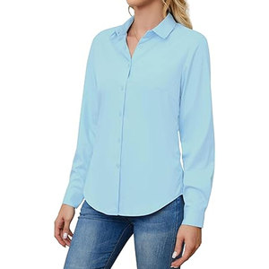 2026 Women Long Sleeve Shirt Button Up Casual Oversized Fit Stylish Women Button Down Long Sleeve Shirt - Product Image 1