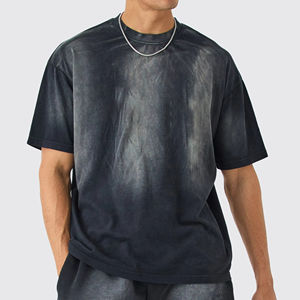 T-shirt personnalisé pour homme, de haute qualité, uni, 3D, épaules tombantes, 100% coton, col épais, t-shirt vierge pour homme - Product Image 1