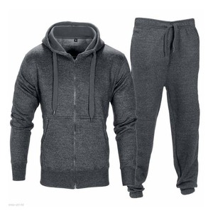 Concevez votre propre survêtement uni en gros vêtements d'entraînement et de jogging vêtements d'hiver sports adultes 100% coton polaire hommes survêtement - Product Image 2