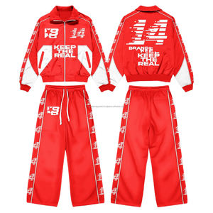 Nuevo Conjunto de Chaqueta y Pantalones Deportivos Personalizados para Hombre con Franja Reflectante, Traje Deportivo Cortavientos de Nailon para Hombre - Product Image 1