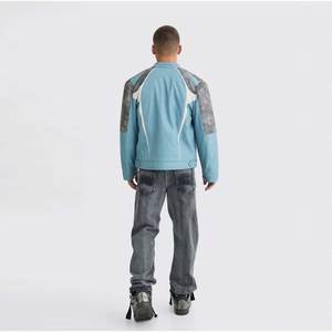Chaqueta de cuero de motorista de manga larga con cremallera frontal para hombre, precio barato, ajuste regular, ropa de invierno de peso pesado, chaqueta de cuero para hombre - Product Image 4