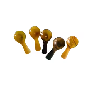 Cuillère à corne en gros Matériau écologique Cuillère à thé Logo personnalisé Emballage Vaisselle Ustensile par croissant artisanat - Product Image 1