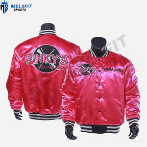 Veste universitaire en satin personnalisée de haute qualité en gros 2026, devant à col montant, broderie, respirante, coupe-vent, veste d'hiver pour homme - Product Image 1