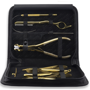 Meilleur design de kit d'extension de cheveux professionnel avec logo personnalisé pince en acier inoxydable de haute qualité vente en gros d'extension de cheveux en plastique - Product Image 4