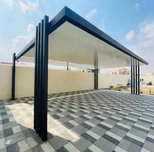 Abri de voiture en acier galvanisé, auvent pour 2, 4, 6, 8 voitures, station de recharge pour véhicules électriques, structure pergola, abris de voiture imperméables à vendre aux Émirats arabes unis - Product Image 4