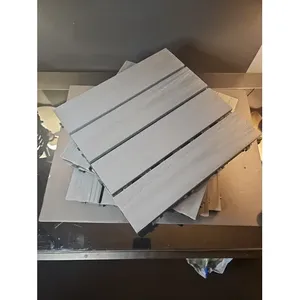 Panda Home 6X Azulejos de cubierta entrelazados 11,75X11,75 Ingrey Nogal moderno 18mm Grueso Grano de Madera Suave Durable 4 Tablero Click - Product Image 1