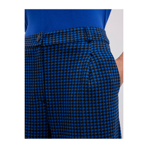 Pantalones de Pierna Ancha de Cintura Alta con Estampado de Pata de Gallo para Mujer, Pantalones de Moda Color Gris Saxofón con Cinturón Arqueado - Product Image 5