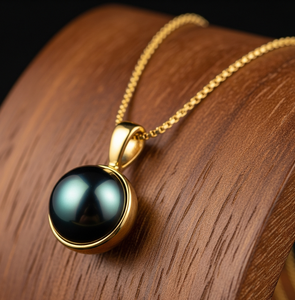 Minimaliste 925 Sterling Silver Dainty Chaîne Naturel Noir Perle Forme Ronde Pendentif Guérison Cristal Mode Pendentifs Cadeau - Product Image 1