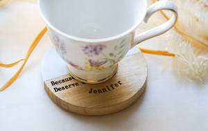 Ensemble de sous-verres en bois poli et résine fusion, sous-verres en pierre durables, durables et réutilisables - Product Image 3