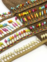 Kushang Textile – Franges décoratives en perles de verre de couleurs assorties pour vêtements, accessoires décoratifs, 5 yards/rouleau, fabriqué en Inde