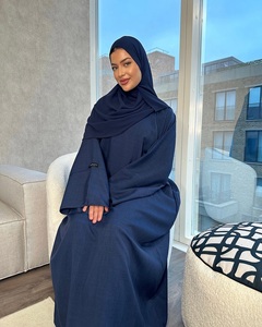 Magnifique Abaya d'été en soie de Dubaï à manches longues, anti-plis, faite à la main, pour femme, couleur personnalisable, qualité supérieure, premium - Product Image 2