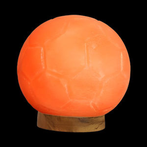 Lámpara de sal de cristal rosa claro del Himalaya forma de bola de zafiro tallada para decoración del hogar - Product Image 6