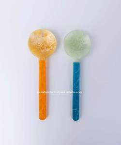 Juego de servidor de ensalada de resina ecológica hecho a mano, elegante cuchara, tenedor, Apto para lavavajillas, vajilla duradera para el hogar, comedor, Hotel - Product Image 3