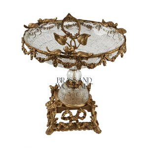 คริสตัลโบราณและชุดกลางทองเหลืองพร้อมแจกันหรูหราของตกแต่งบ้านแนววินเทจสุดหรูทำด้วยมือ - Product Image 4