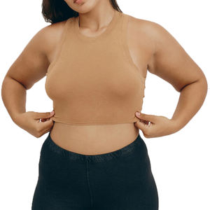 Débardeur à col rond en tissu de coton pour femmes prix usine bonne qualité été haut court décontracté nouveau look t-shirt - Product Image 1