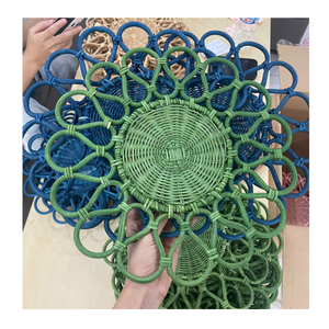 Natural Hand Woven Rattan Plate And Rattan <b>Placemat</b> For Bread Tea And Fruit Serving On Dining Table Decoration - Product Image 1