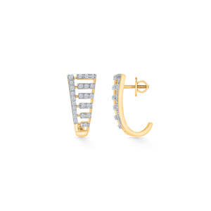 Pendientes de aro Mirage con diamantes talla princesa chapados en oro de 14 quilates y rodio para mujer con detalles de perlas - Product Image 3