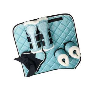 ชุดแผ่นรองอานม้าม้าม้าพร้อมแผ่นรองขาบุนวมประกายและหมวกครอบหูที่เข้าคู่กันโดย Tariq MFG Co - Product Image 5